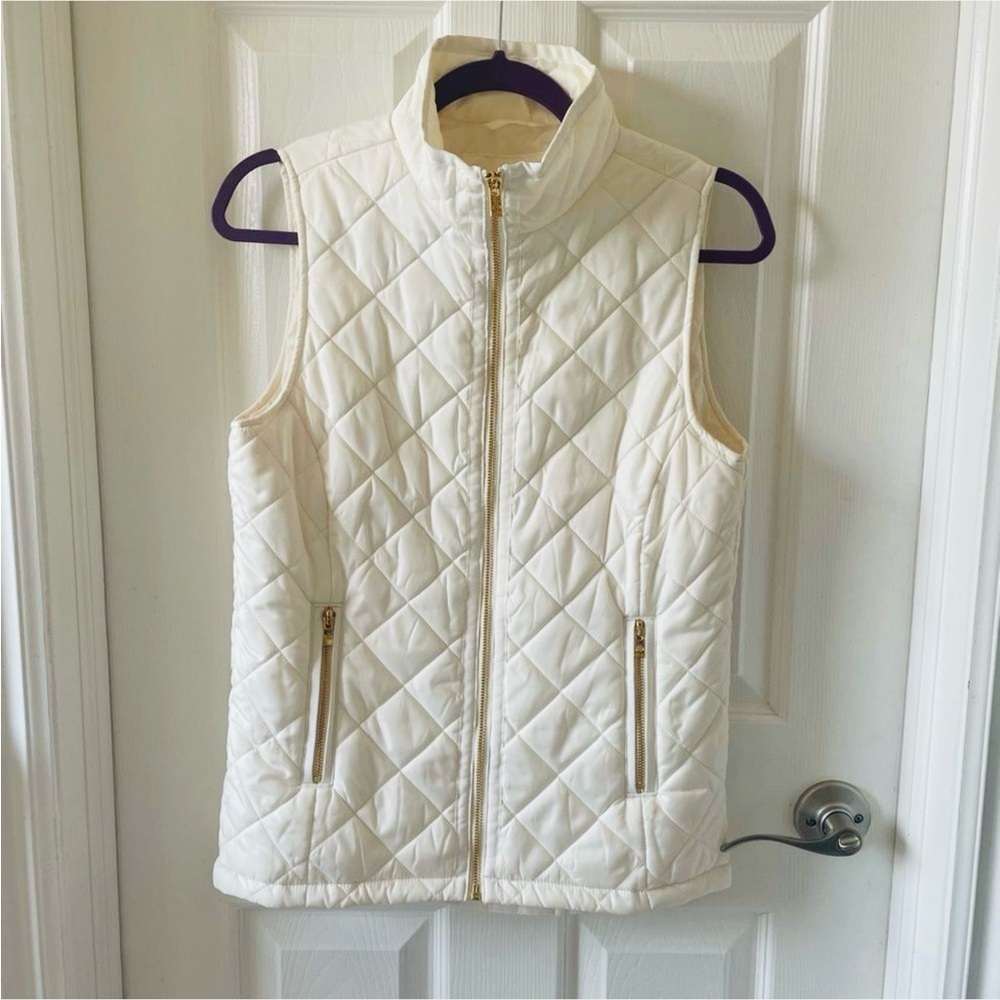 Southern Tide White Quilted Vest